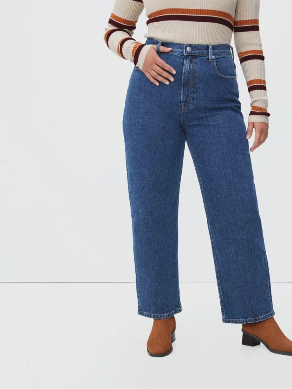 Everlane The Way High Jean - High-Rise Straight Jeans - Blue